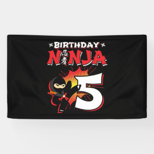 Kids Ninja Birthday Party Gift - 5 Year Old Banner