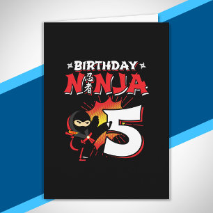 Kids Ninja Birthday Party Gift - 5 Year Old Card