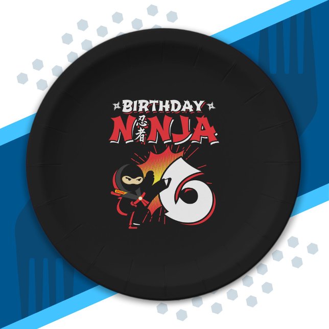 Kids Ninja Birthday Party Gift - 6 Year Old Paper Plate (Creator Uploaded)