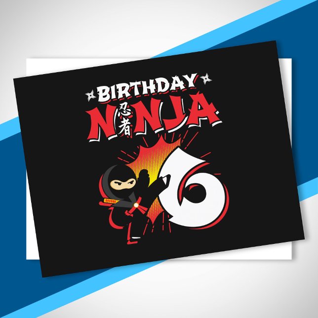 Kids Ninja Birthday Party Gift - 6 Year Old Postcard (Creator Uploaded)