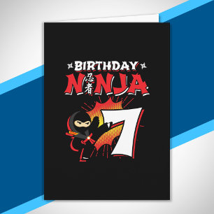 Kids Ninja Birthday Party Gift - 7 Year Old Card