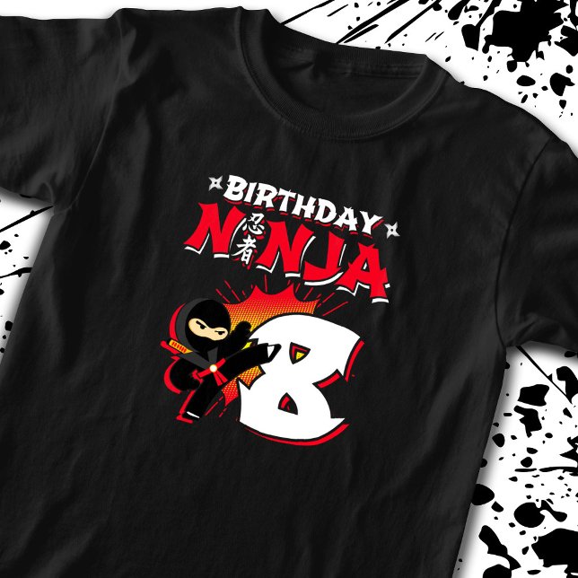 Kids Ninja Birthday Party Gift - 8 Year Old T-Shirt (Creator Uploaded)
