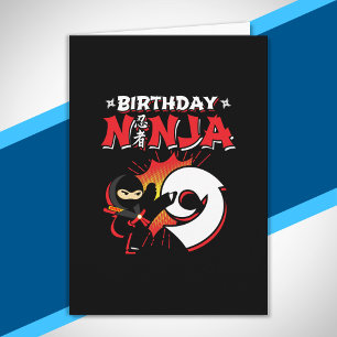 Kids Ninja Birthday Party Gift - 9 Year Old Card