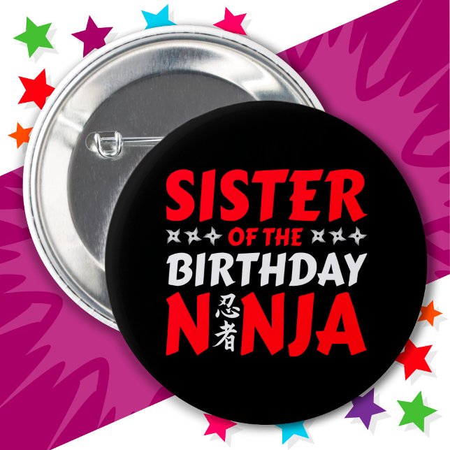 Kids Ninja Party Karate Sister of Birthday Ninja 6 Cm Round Badge (Creator Uploaded)