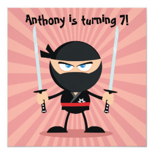 Kids Ninja Theme Party Invitation