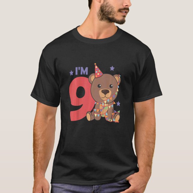 Kids Ninth Birthday Bear For Kids A Birthday Bear T-Shirt (Front)