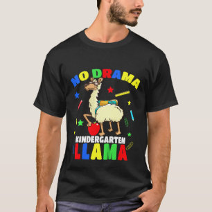Kids No Drama Kindergarten Llama Back To School Ki T-Shirt