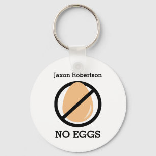 Kids No Eggs Allergy Alert Personalised Key Ring