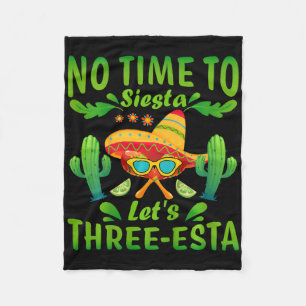 Kids No Time To Siesta Let's Three-esta 3 Year Old Fleece Blanket