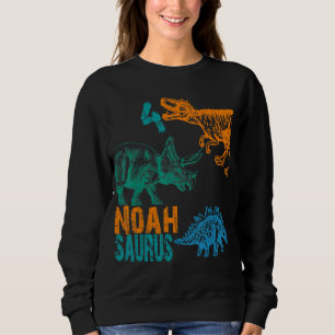 Kids Noah Saurus 4th Birthday  Boys Rex Bday Party Sweatshirt