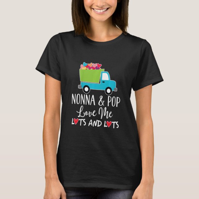Kids Nonna And Pop Love Me Grandson Truck T-Shirt (Front)