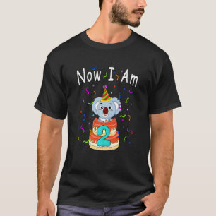 Kids Now I Am 2 2nd Birthday Baby Koala Bear Birth T-Shirt