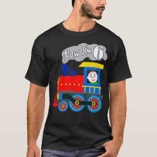 Kids Now I am 6 little cute funny birthday locomot T-Shirt