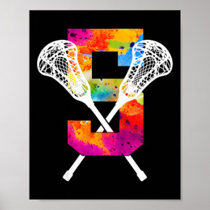 Kids Number 5 Years Lacrosse 5th Birthday Poster