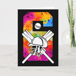 Kids Number 6 Years Cricket 6th Birthday 1  Card