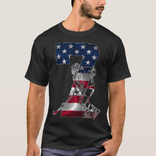 Kids Number 7 Years Ice Hockey 7th Birthday  T-Shirt