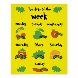 Kids Nursery Days Of The Week Poster