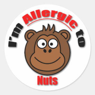 Kids nut allergy sticker (more in' animalsforyou')