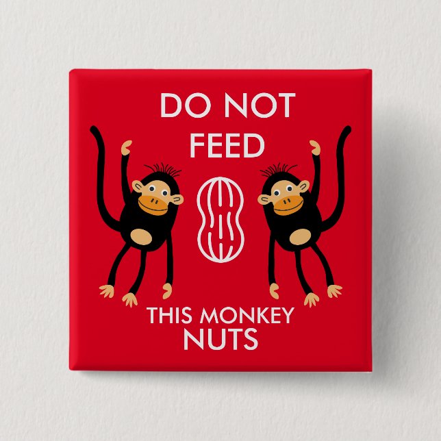 Kids Nut Allergy Warning 15 Cm Square Badge (Front)