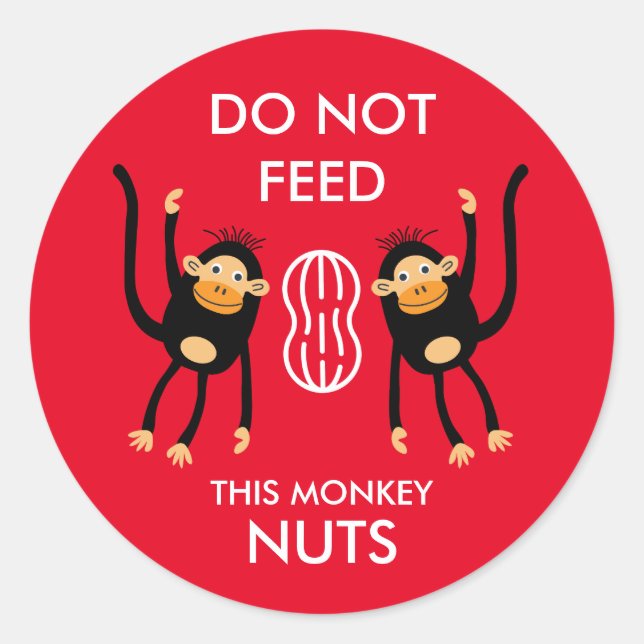 Kids Nut Allergy Warning Classic Round Sticker (Front)