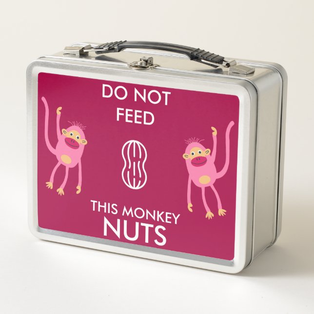 Kids Nut Allergy Warning Metal Lunch Box (Front)