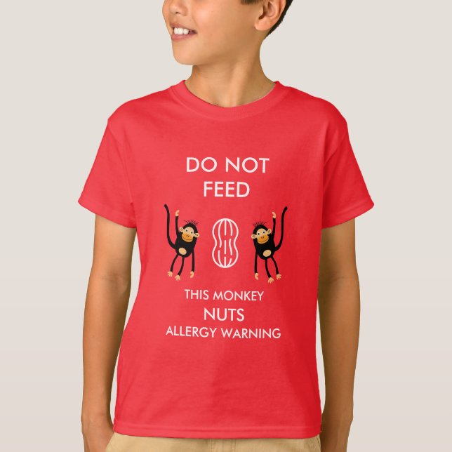 Kids Nut Allergy Warning T-Shirt (Front)