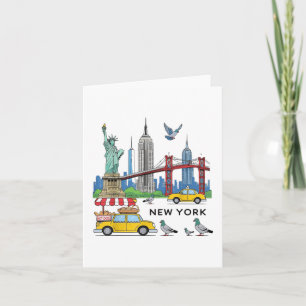 Kids Nyc Souvenir New York City Usa Icons Yellow T Card