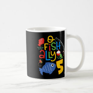 Kids O-fish-ally Five Birthday Decorations 5 Year Coffee Mug