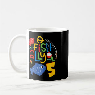 Kids O-fish-ally Five Birthday Decorations 5 Year Coffee Mug