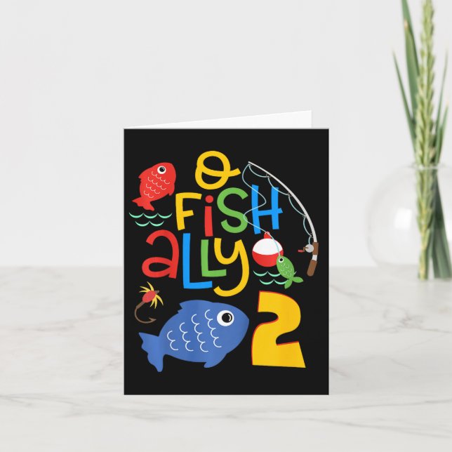 Kids O-fish-ally Two Birthday Decorations 2 Year O Card (Front)