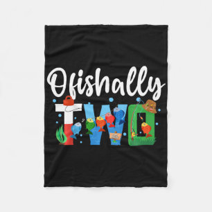 Kids O-fish-ally Two Birthday Decorations 2 Year O Fleece Blanket