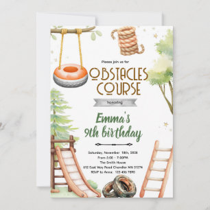 Kids Obstacle Course Party Invite