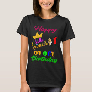 Kids October Girls Birthday 1 October 1st Annivers T-Shirt
