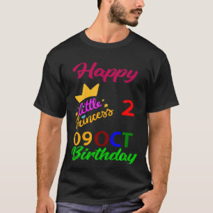 Kids October Girls Birthday 9 October 2nd Annivers T-Shirt