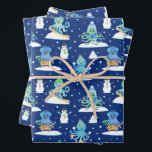 Kids Octopus Winter Sports Funny Animal Wrapping  Paper Sheet<br><div class="desc">Kids Octopus Winter Sports Funny Animal Wrapping Paper. Octopus and Snowman pattern with winter sports,  skiing,  sledding,  and snowboarding. Winter Holiday Christmas or Hanukah or winter birthday.</div>