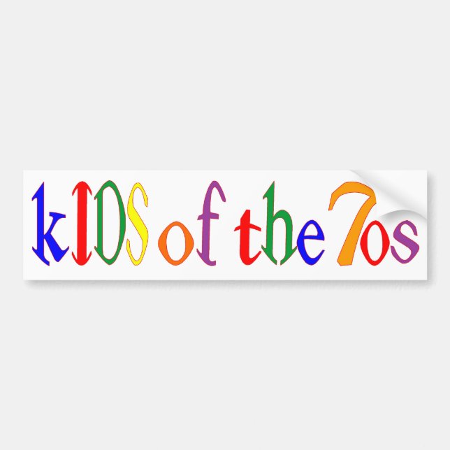 kIDS of the 70's bumper sticker (Front)
