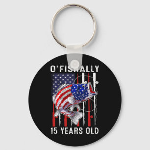 Kids O'fishally 15 Years Old Birthday 15th Birthda Key Ring