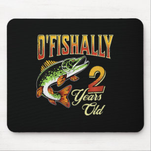 Kids O'fishally 2 Years Old Fishing Themed 2nd Bir Mouse Pad