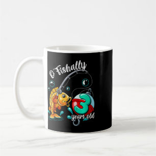 Kids O'fishally 3 Years Old 3rd Birthday Fishing Coffee Mug