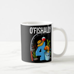 Kids O'fishally 4 Years Old 4th Birthday Fishing  Coffee Mug
