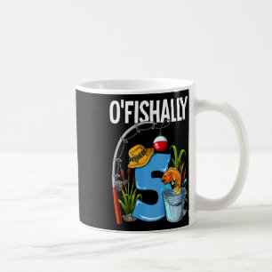 Kids O'fishally 5 Years Old 5th Birthday Fishing Coffee Mug