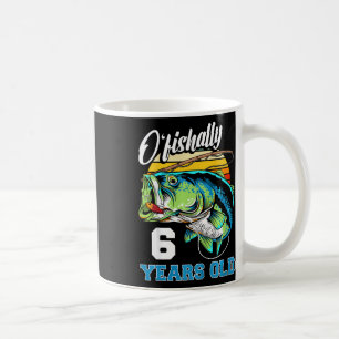 Kids Ofishally 6 Years Old Fisherman 6th Birthday Coffee Mug