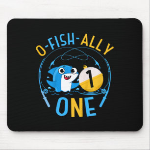 Kids Ofishally One 1st Birthday Fishing Theme O-fi Mouse Pad