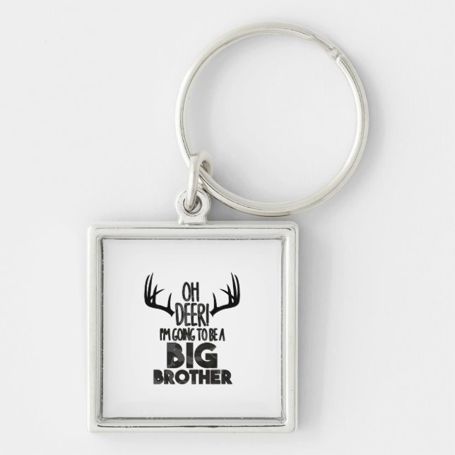 Kids Oh Deer Big Brother Hunting Pregnancy Announc Key Ring (Front)