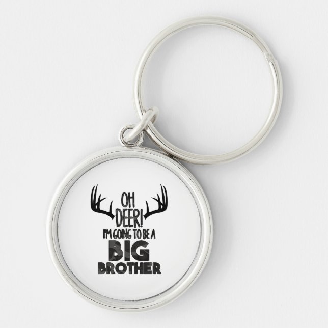Kids Oh Deer Big Brother Hunting Pregnancy Announc Key Ring (Front)