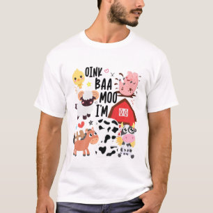 Kids Oink Baa Moo I'm Two 2 Toddler Farmer 2Nd Bir T-Shirt