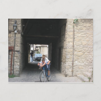 Kids on bikes postcard
