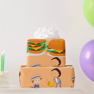 Kids On Burgers Food Wrapping Paper