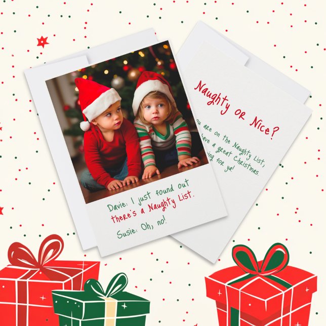 Kids On Naughty List Christmas Card (Kids on Naughty List (flat card))