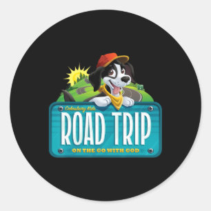 Kids On The Go Christian Vbs 2025 Road Trip Celebr Classic Round Sticker
